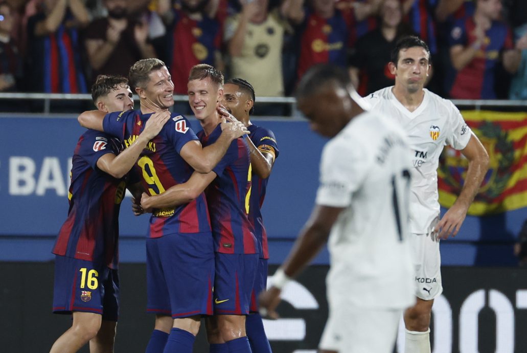 西甲|费尔明（拉菲尼亚）莱万皆双响炮  巴塞6弹狂射蝙蝠军