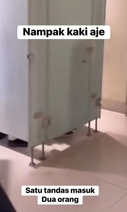 视频|一间厕格四只脚？疑男女共用厕格引热议