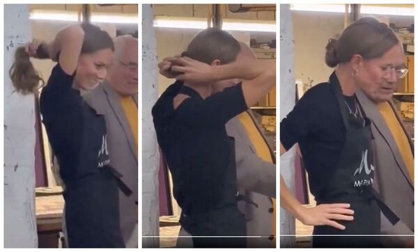 视频／空手秀无发圈绑发绝技 凯特王妃粉碎戴假发谣言