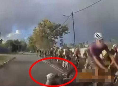 （全国版）脚车骑手参赛途中，失控到向对面路被轿车撞及，当场死亡。