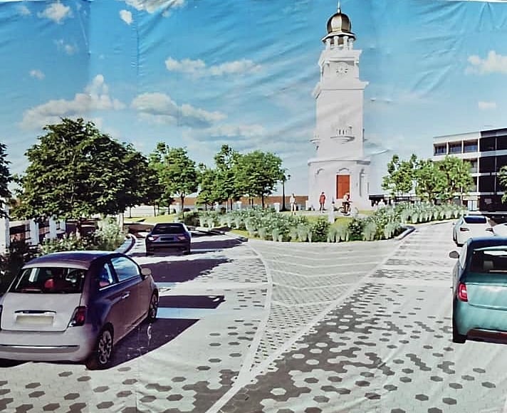 土库街提升计划 钟楼旁铁槟榔被“摘”了