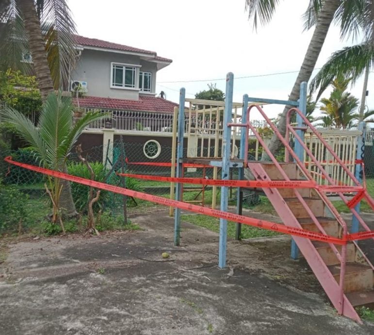 (大北马)残旧滑梯暗藏危险孩童皮肤遭玻璃纤维刺伤大年市议会已指示官员今午拆除残旧设施