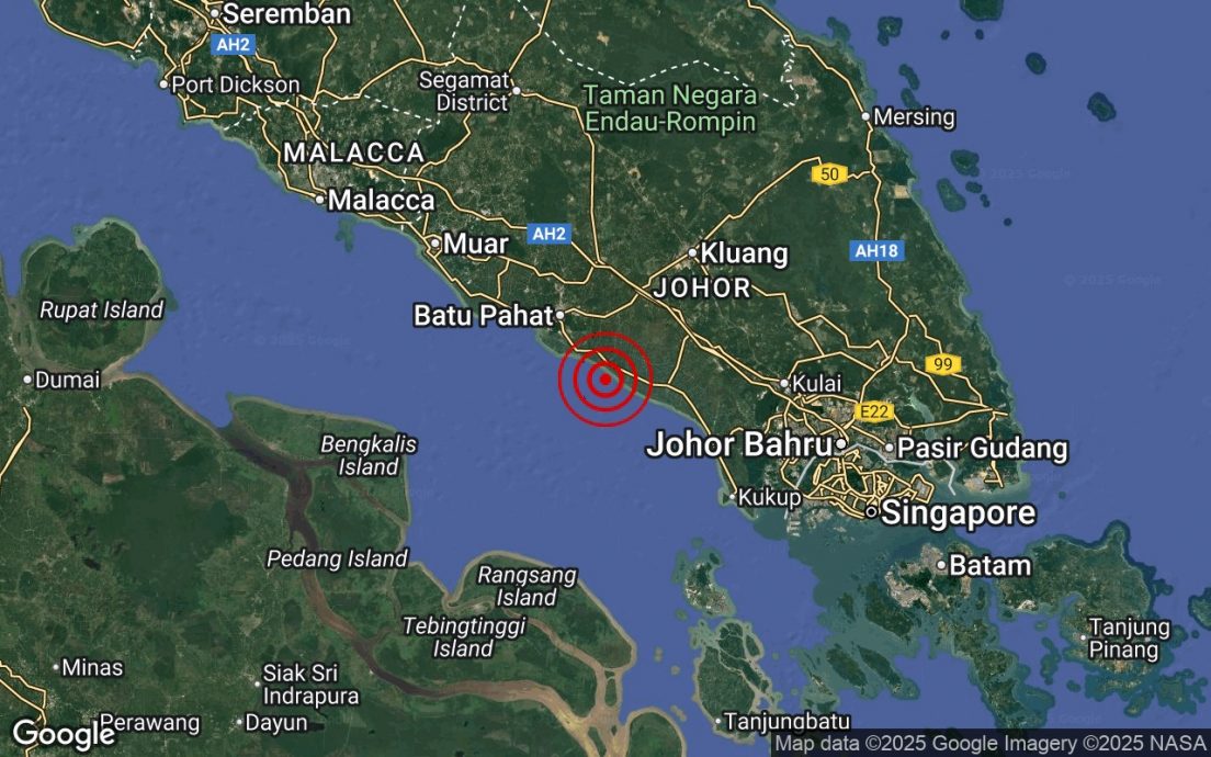 (已签发)全国:峇株巴辖外海余震 强度3.5级或有震感