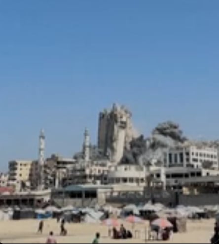 (视频)以军空袭加沙最高住宅楼 大楼成瓦砾