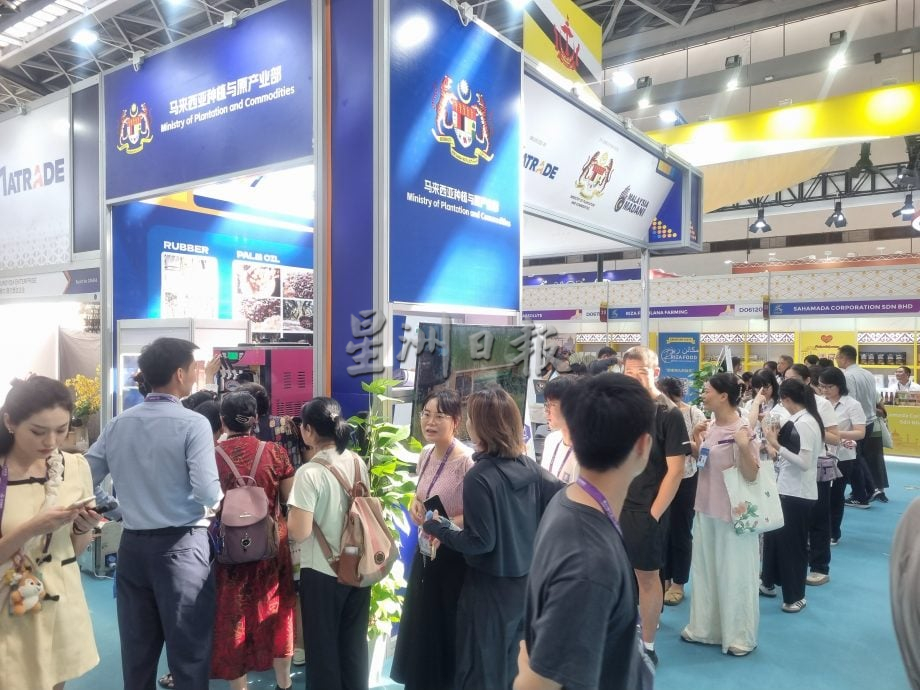 全国/18日下/东博会马来西亚馆 榴櫣 棕油冰淇淋受欢迎/6图/