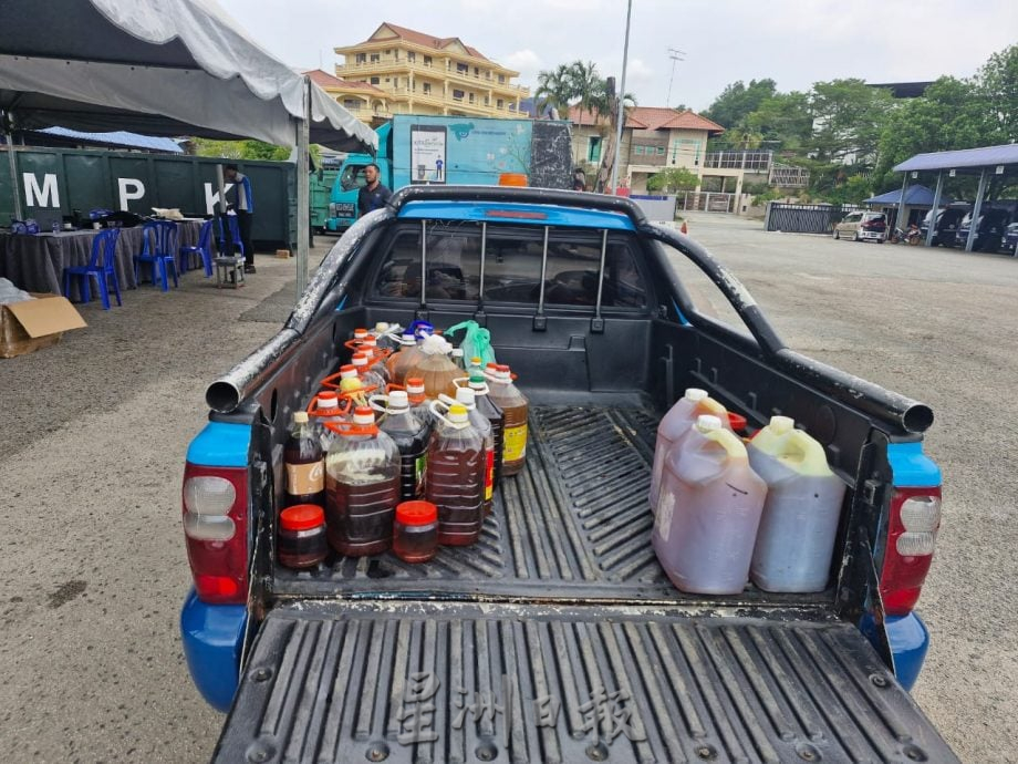 銮市议会回收活动反应热，回收逾千公斤废弃食用油