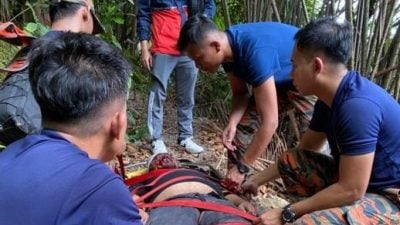 29岁男子安邦冲动山失足跌伤头 消防队急上山救人