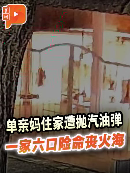 单亲妈住家遭抛汽油弹 一家六口险命丧火海