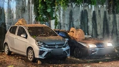 槟垄尾再也花园又土崩 巨石滚落压中车