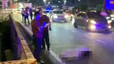 抱女儿横越马路被撞 外籍女子死 女儿重伤