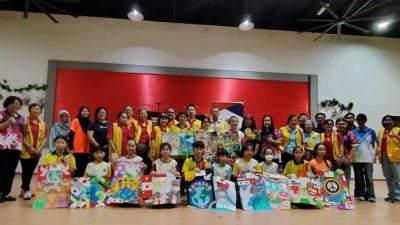 朱盖中区狮子会和平海报绘画赛  137学生绘出“同心协力”理念