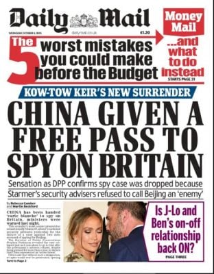 传因伦敦不愿开罪北京　中国间谍案撤销 