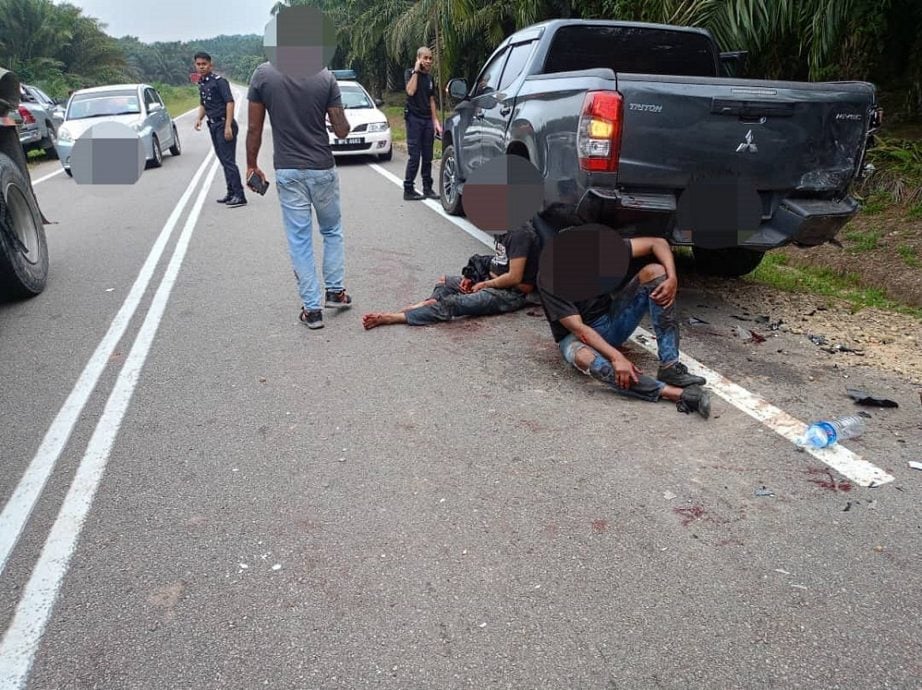 供星洲网:感情纠纷起争执,两车跨州追逐酿车祸,4人被捕2人受伤