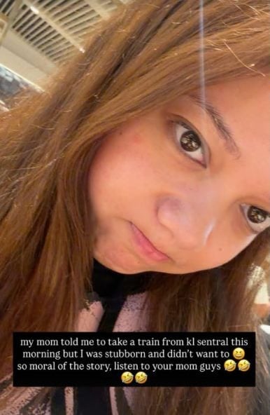 供星洲网:塞车5小时错过飞机!本地星二代后悔“没听妈妈的话”