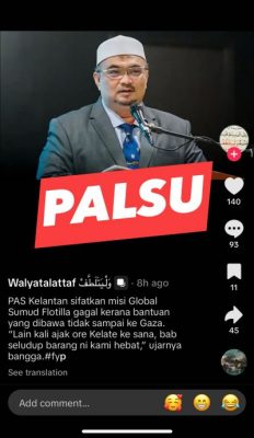 全国:（未签发)丹副大臣澄清，他或丹州伊党不曾发表侮辱或贬低“全球坚韧船队”人道救援任务船只前往加沙的努力。