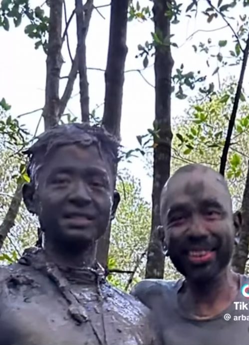 全：已签发／彭王储浴泥参加森林突击队训练照片广传，英勇帅气形象赢得网民一致赞扬。