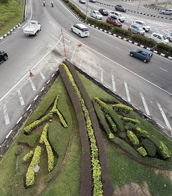 大都会17/10星期五见报【星角摄】(古城稿):交通岛独特图案