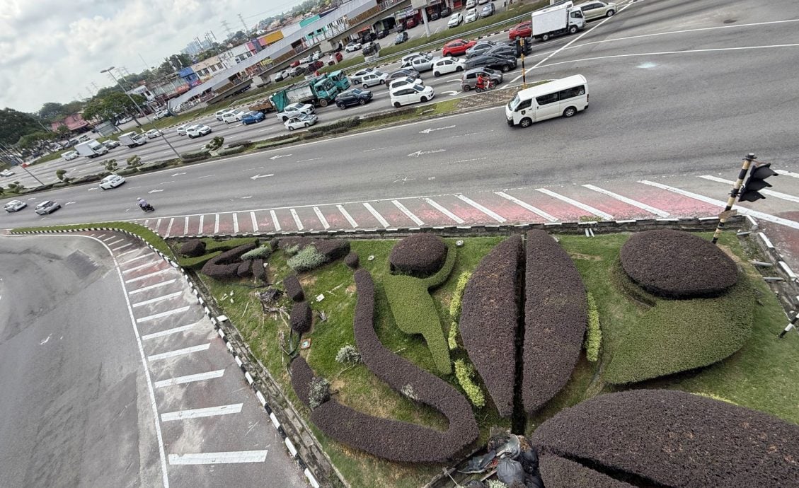 大都会17/10星期五见报【星角摄】(古城稿):交通岛独特图案