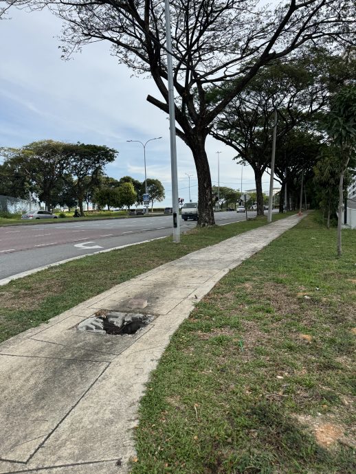 大都会封面副/雪州民政党：行人道沟渠陷阱