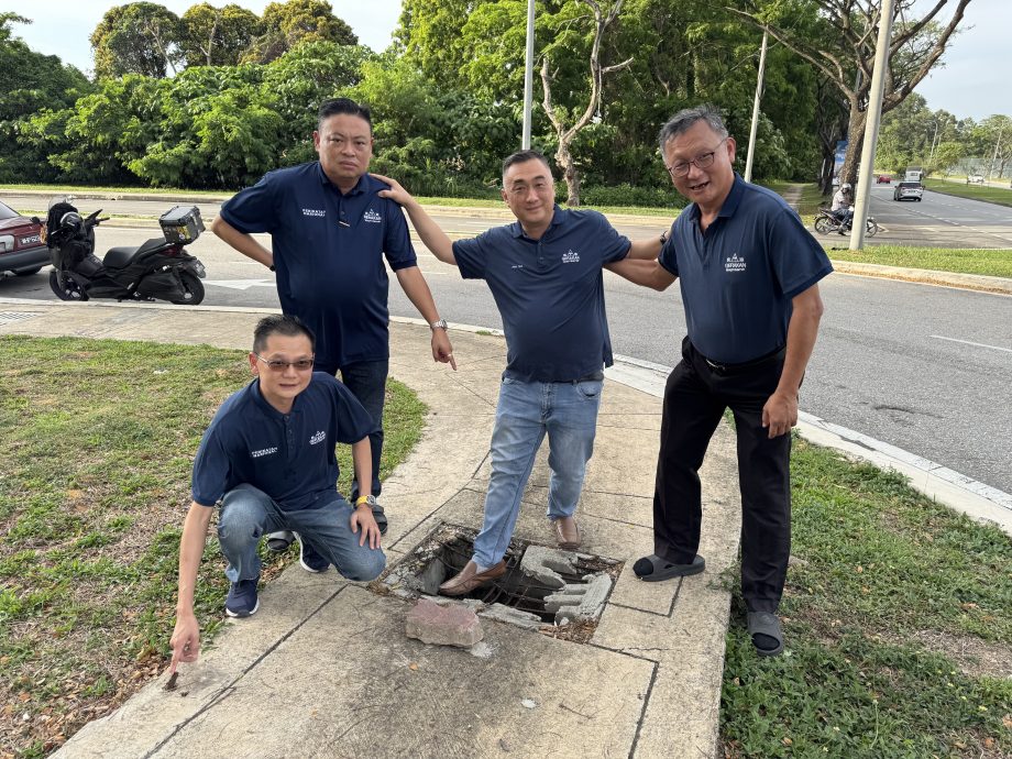 大都会封面副/雪州民政党：行人道沟渠陷阱