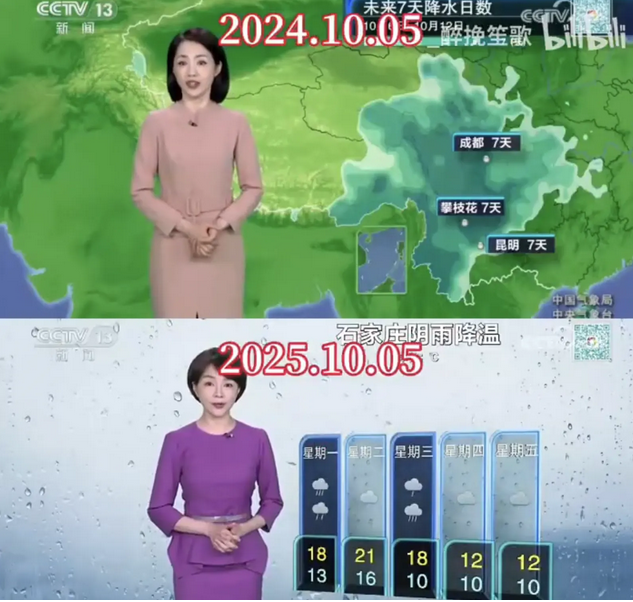 央视新闻联播出包 天气预报错用去年同一天气温