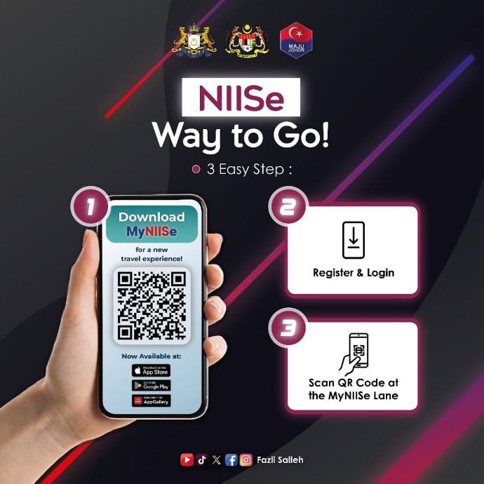 已签发 全国：柔佛2关卡 15日试行摩托车行人二维码通关