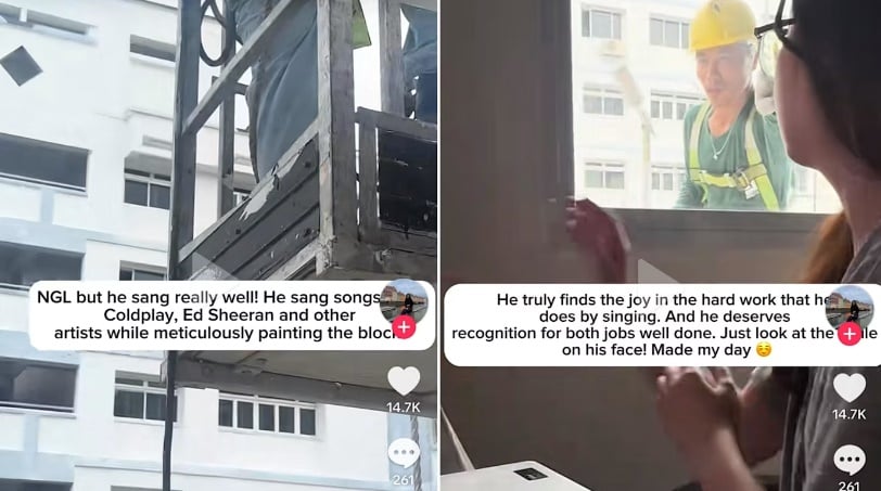 *已签发*柔：狮城二三事：客工边粉刷边唱歌 网民赞歌声动人又正能量