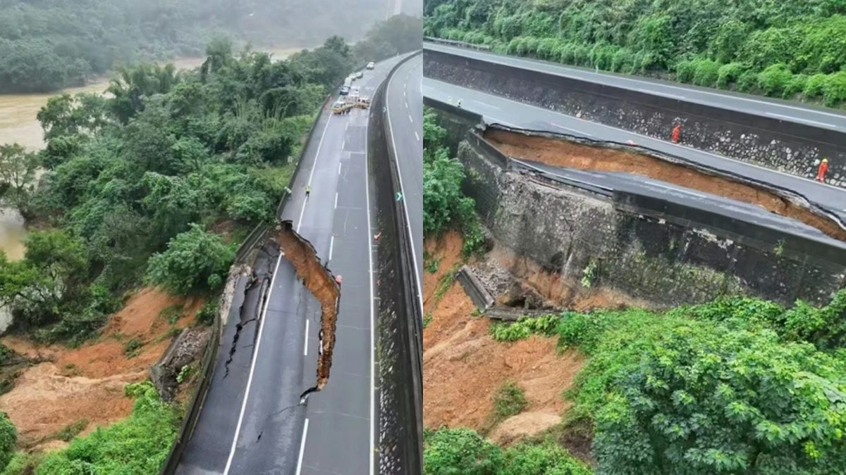 广西山泥倾泻 六尖山隧道遭5000立方泥石掩埋 监控拍下惊悚一刻