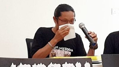 忆述林火烟霾受害经历 印尼农夫泪洒发布会