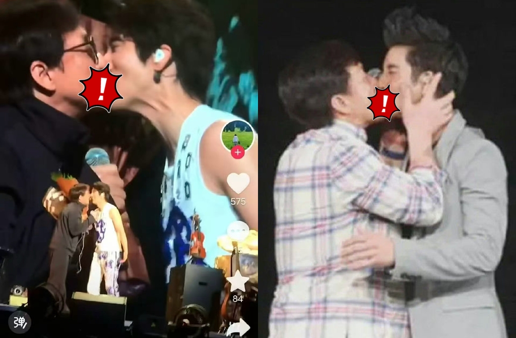 成龙嘴对嘴亲王力宏 粉丝抗议喊：辣眼睛！