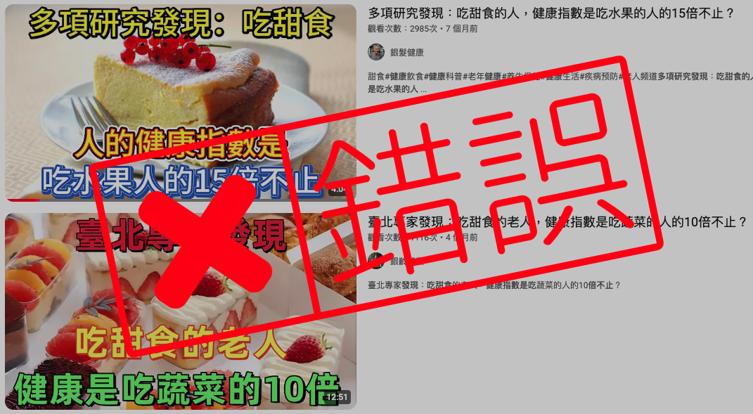 求真:甜食比蔬果健康/1图