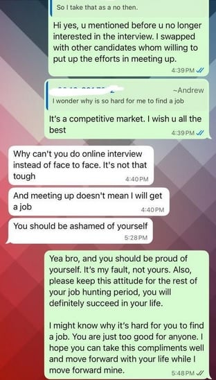 求职者质疑线下面试 雇主讽刺回击