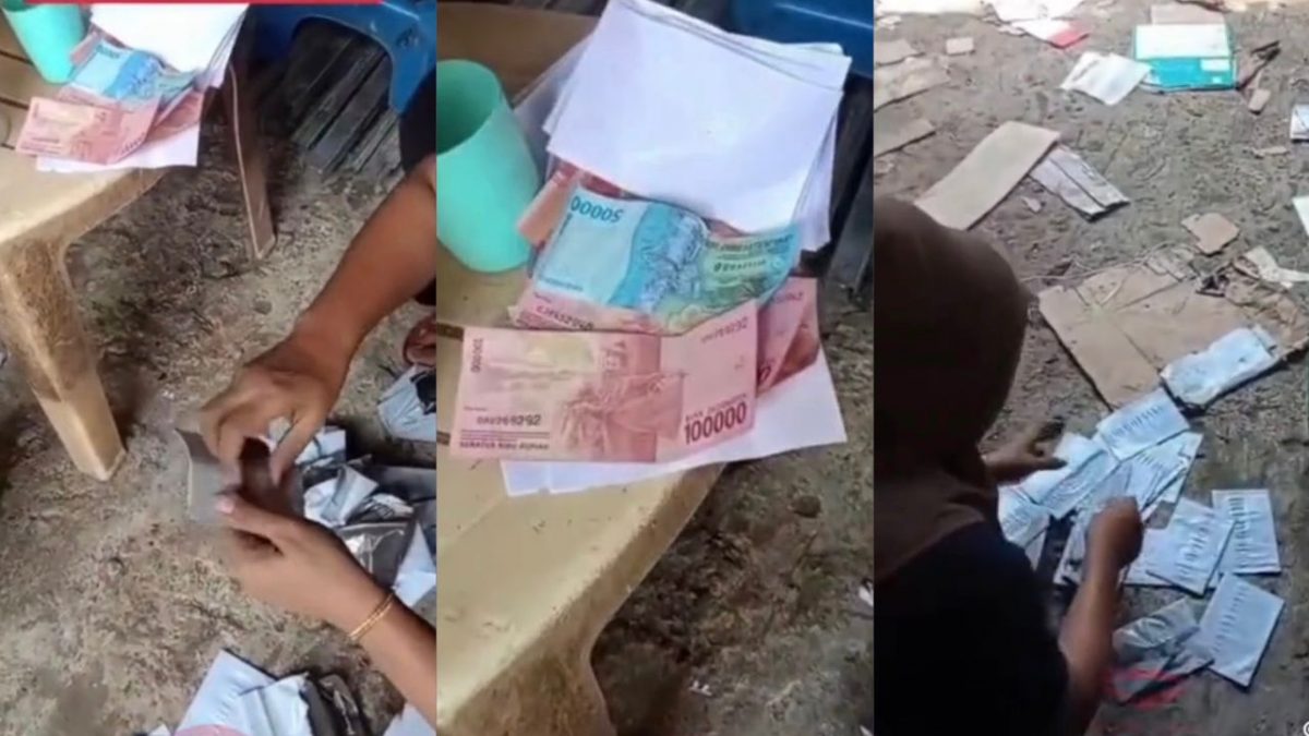 视频|捡垃圾捡到钞票！ 印尼夫妻震惊欣喜