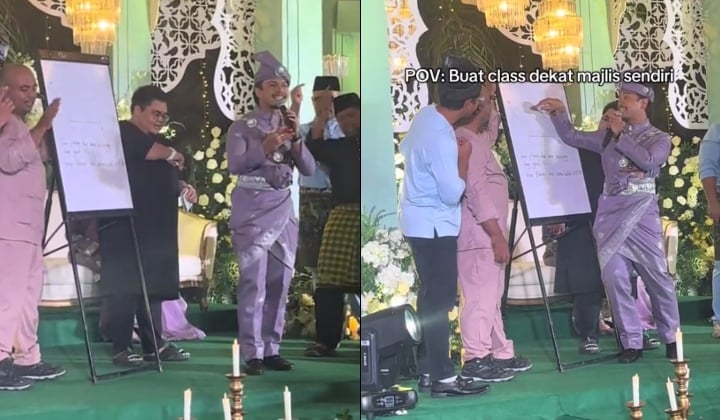 视频|数学老师结婚开临时课堂 婚礼变补习班用圆规授课