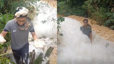 视频|河水遭污染冒白泡沫? 博士生亲揭:自然现象来的!