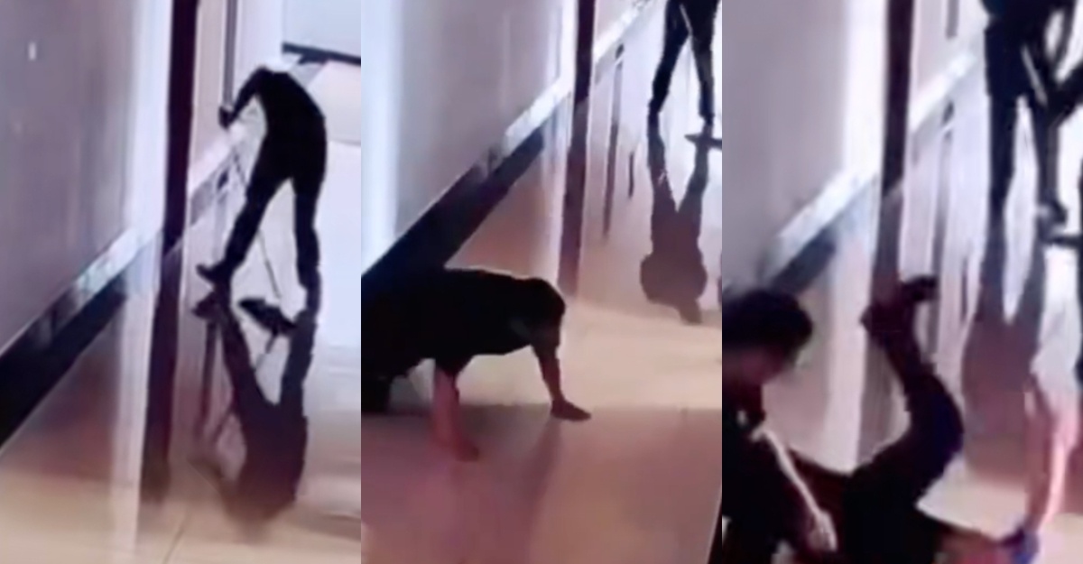 视频|清洁工拖地警报突响起 消防员出勤秒变“滑步秀”