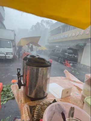  视频|雪隆昨遭暴风雨冰雹袭击 茶室棚架也掀飞