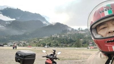莫荣发勉“千里之行始于起步”      摩托远征跨越人生