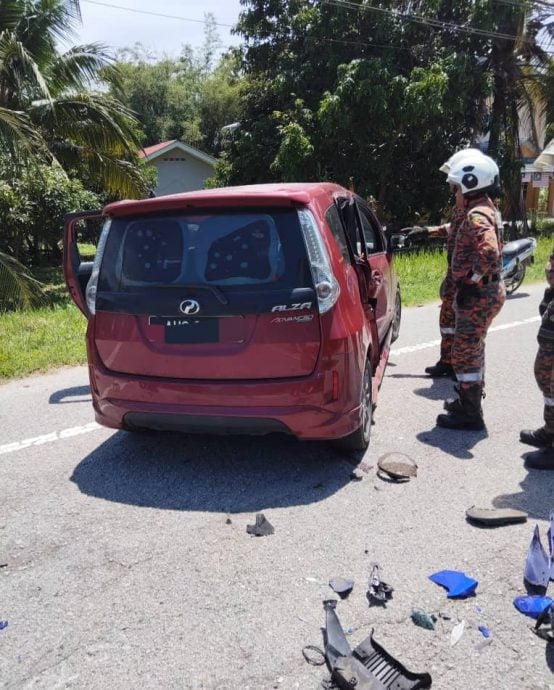 轿车 摩托车意外 骑士被抛飞当场亡