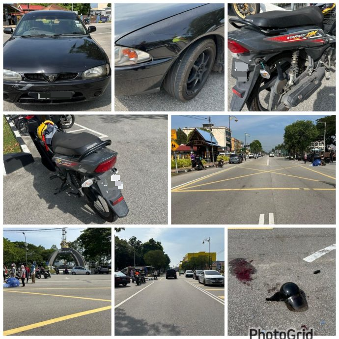 摩托与汽车相撞   母受重创丧命女受伤