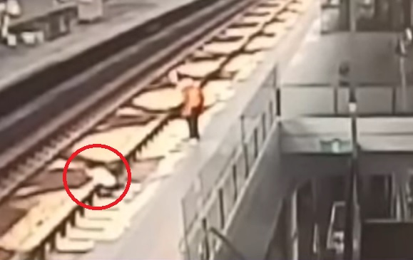 （视频）男子逃票推职员下轨道后逃跑 被捕送办