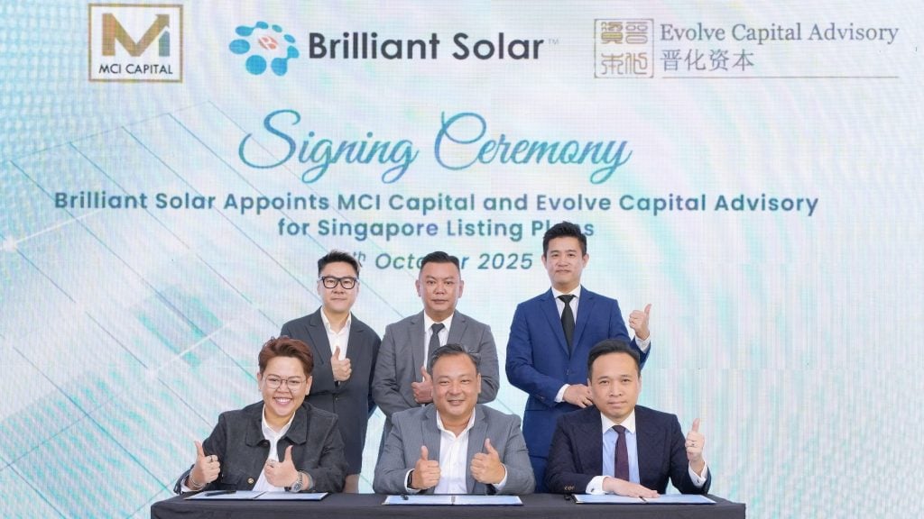 Brilliant Solar放眼新加坡上市 委任MCI Capital与新加坡晋化资本为顾问