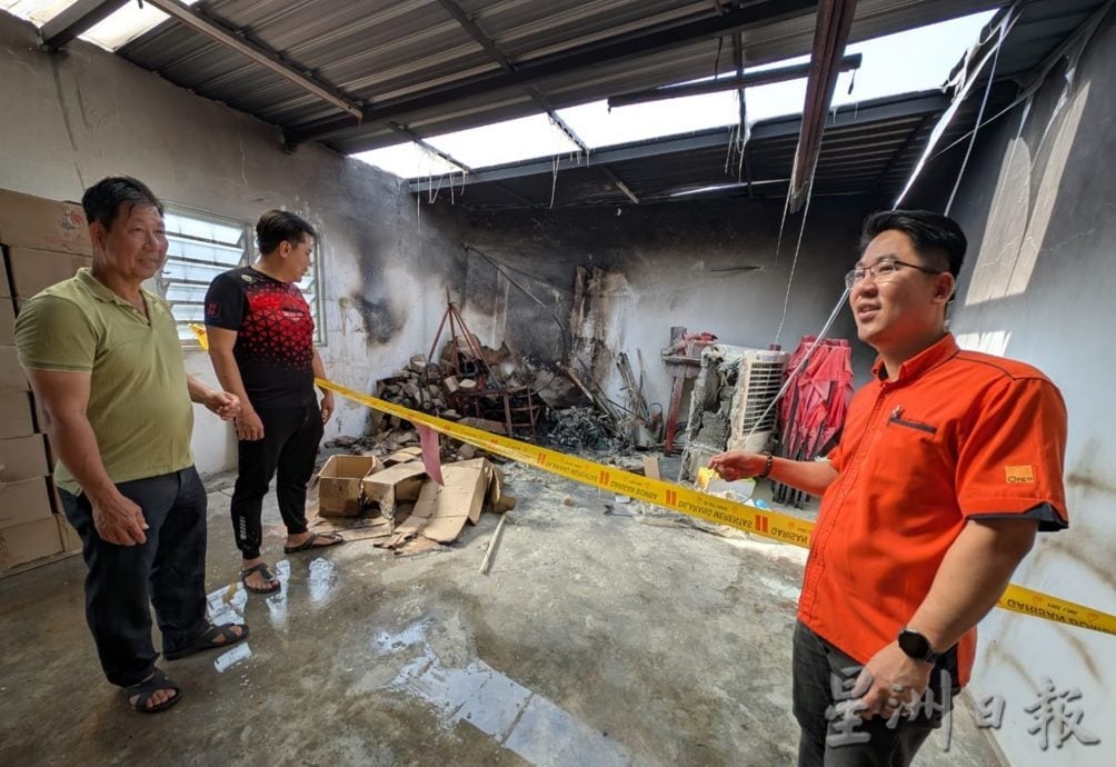 太平大伯公庙储藏室着火 烧毁空气冷却机损失过万