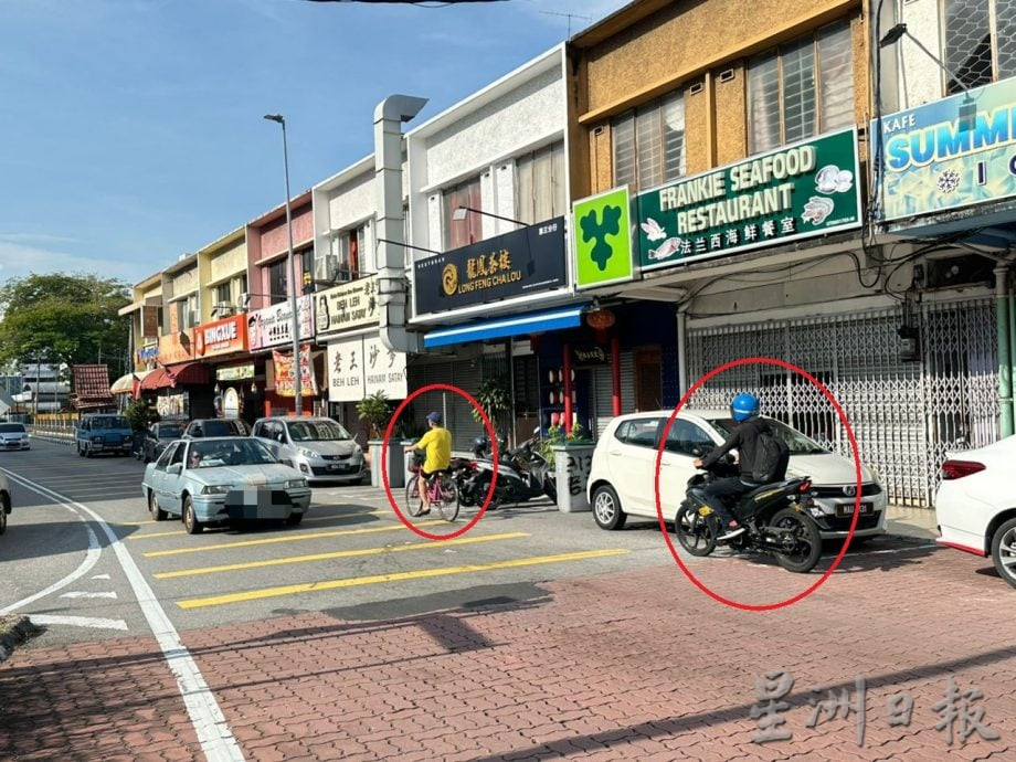 (古城封面主文)摩托车脚车骑士逆行行驶 威胁公路使用者的安全