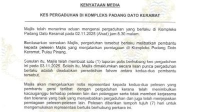 助手在小贩中心斗殴   槟岛市厅要求小贩7天内解释