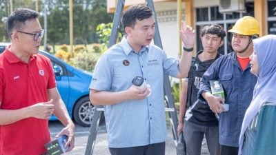 赵俊文提供金属探测．美里国会选区各校装电眼