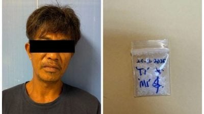 身上搜出冰毒．劳工滞留嗑毒被捕