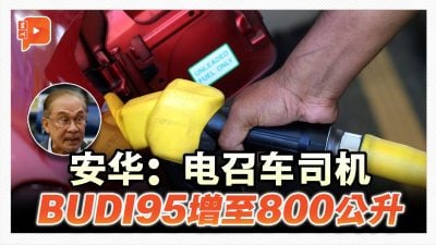 安华：电召车司机 BUDI95增至800公升
