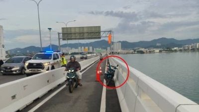 华男疑槟二桥坠海 搜寻工作展开