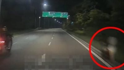 白衣妇疑在高速公路旁推婴儿车 行为怪异惹议